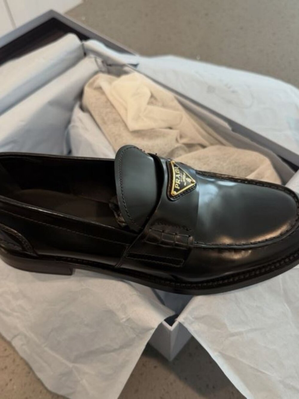 Brand new Prada sz 7 brushed leather loafers- $1,300 RETAIL - Picture 7 of 8